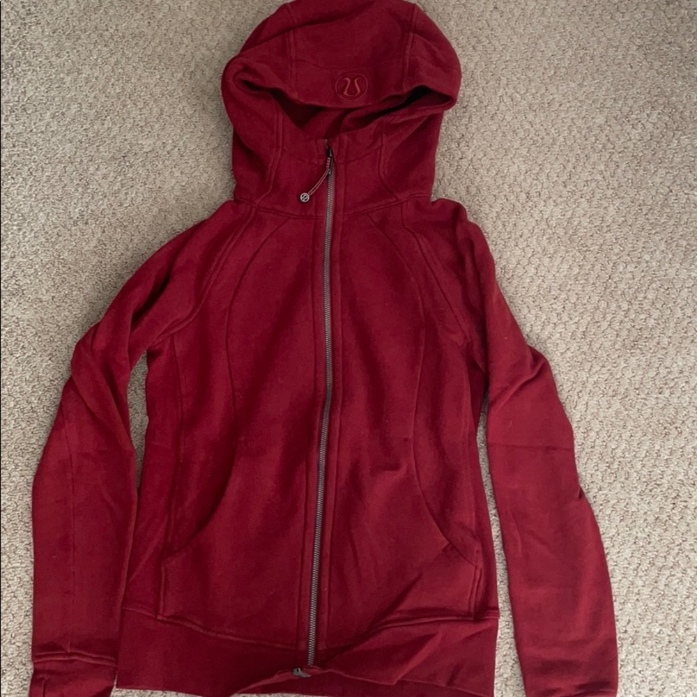 Red Lululemon Scuba Zip Up